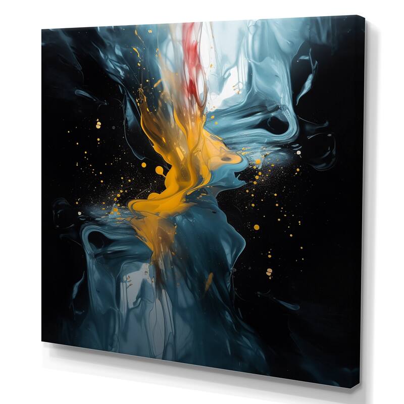 Designart "Yellow And Blue Reimagined Realities" Modern Geometric